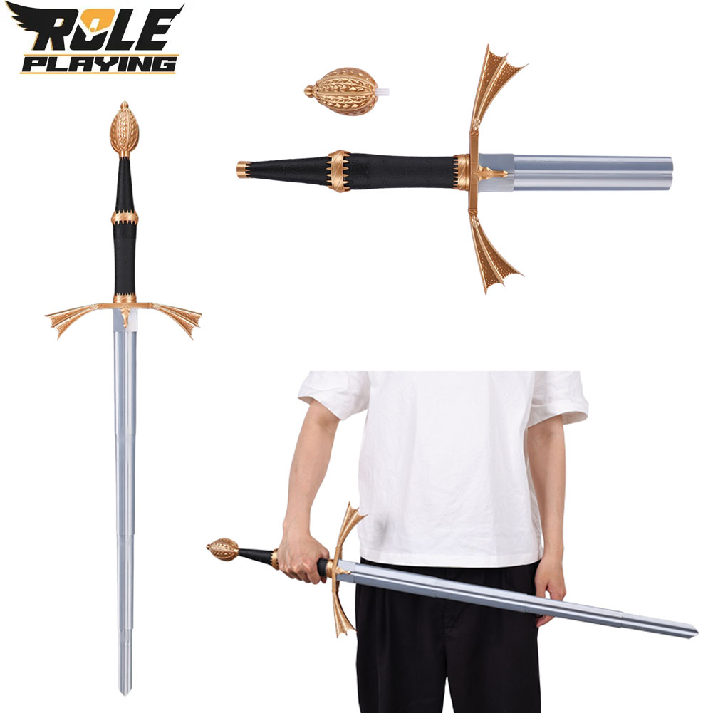 Cosplay Prop Sword - Cuchillo Retráctil de Plástico Plateado para