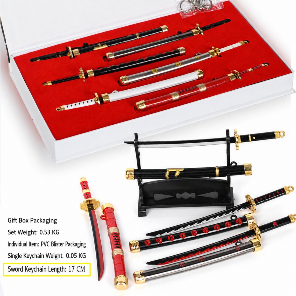 Set de Llaveros de Anime One P - Cosplay Prop Sword reseña y precio