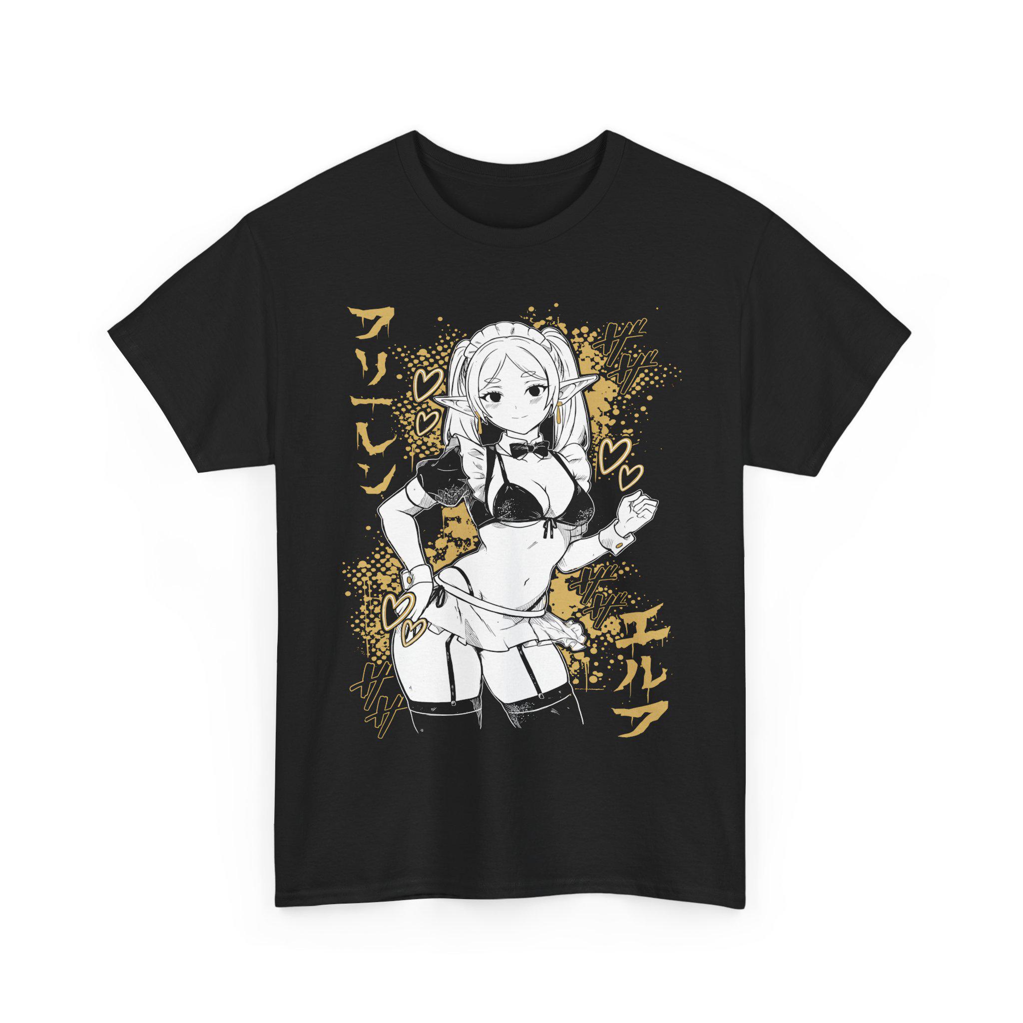 Camiseta Negra Oversize de Alg - Frieren Anime Merchandise reseña y precio